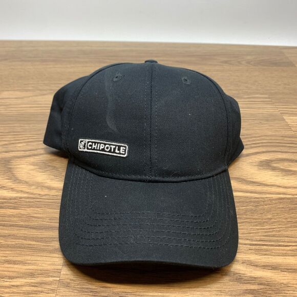 Chipotle Adjustable Hat Cap Employee Uniform Crew Restaurant Dad Men Women Black - Picture 1 of 8